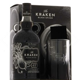 Kraken Black spiced + sklenička, 40%, 1l